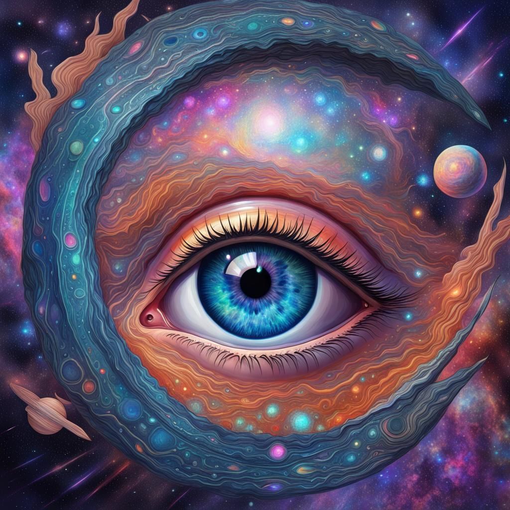 Crying Space Eye in Holographic Astral Art