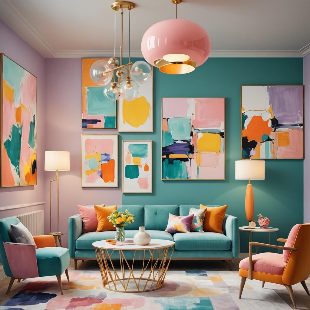 Interior Design Board with Pastel Colors