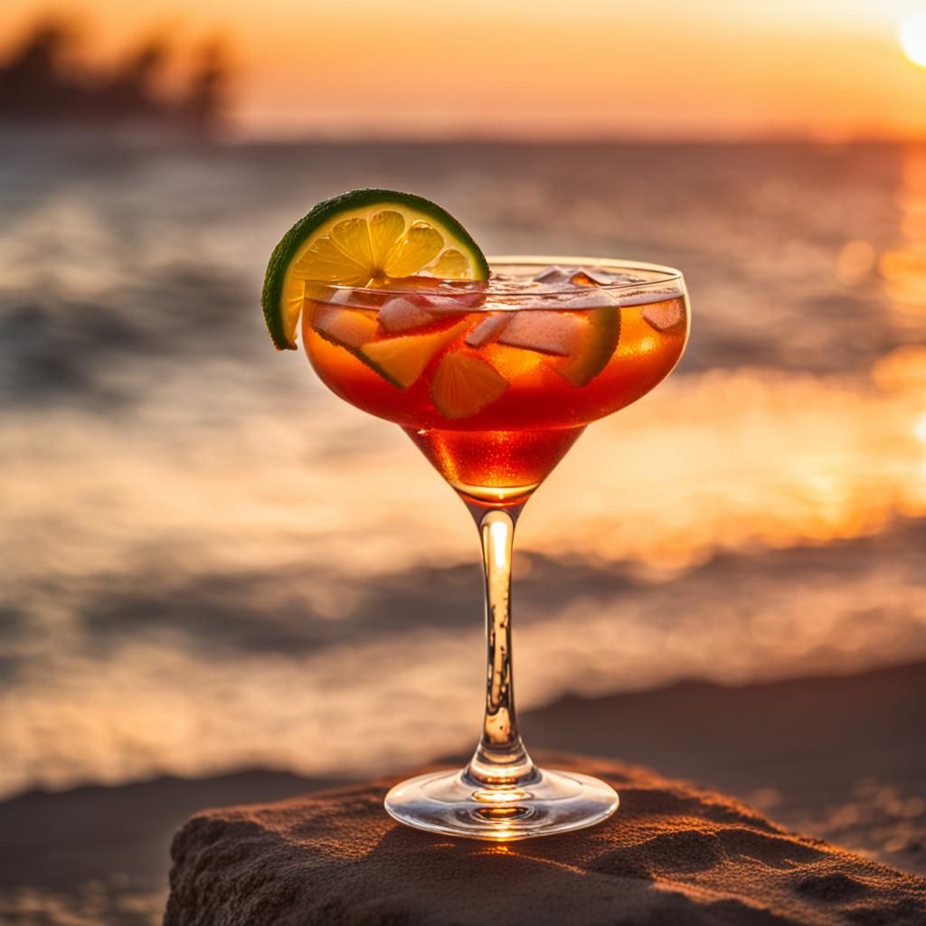 Beach Sunset Cocktail: Professional Photography