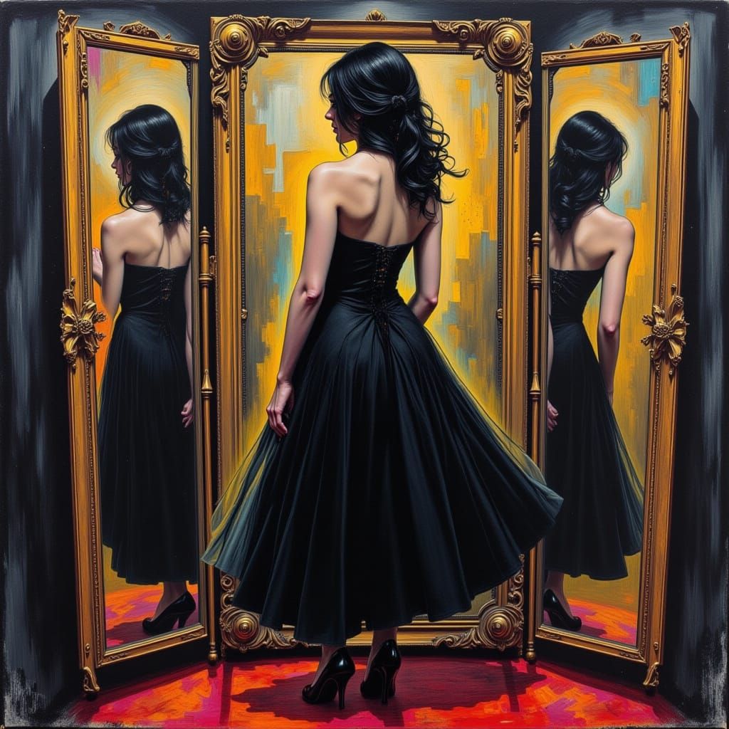 Woman in Contemplation, Neo-Expressionist Art