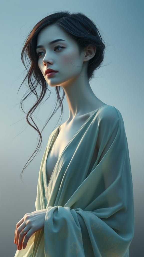 Ethereal Figure in Enchanted Twilight