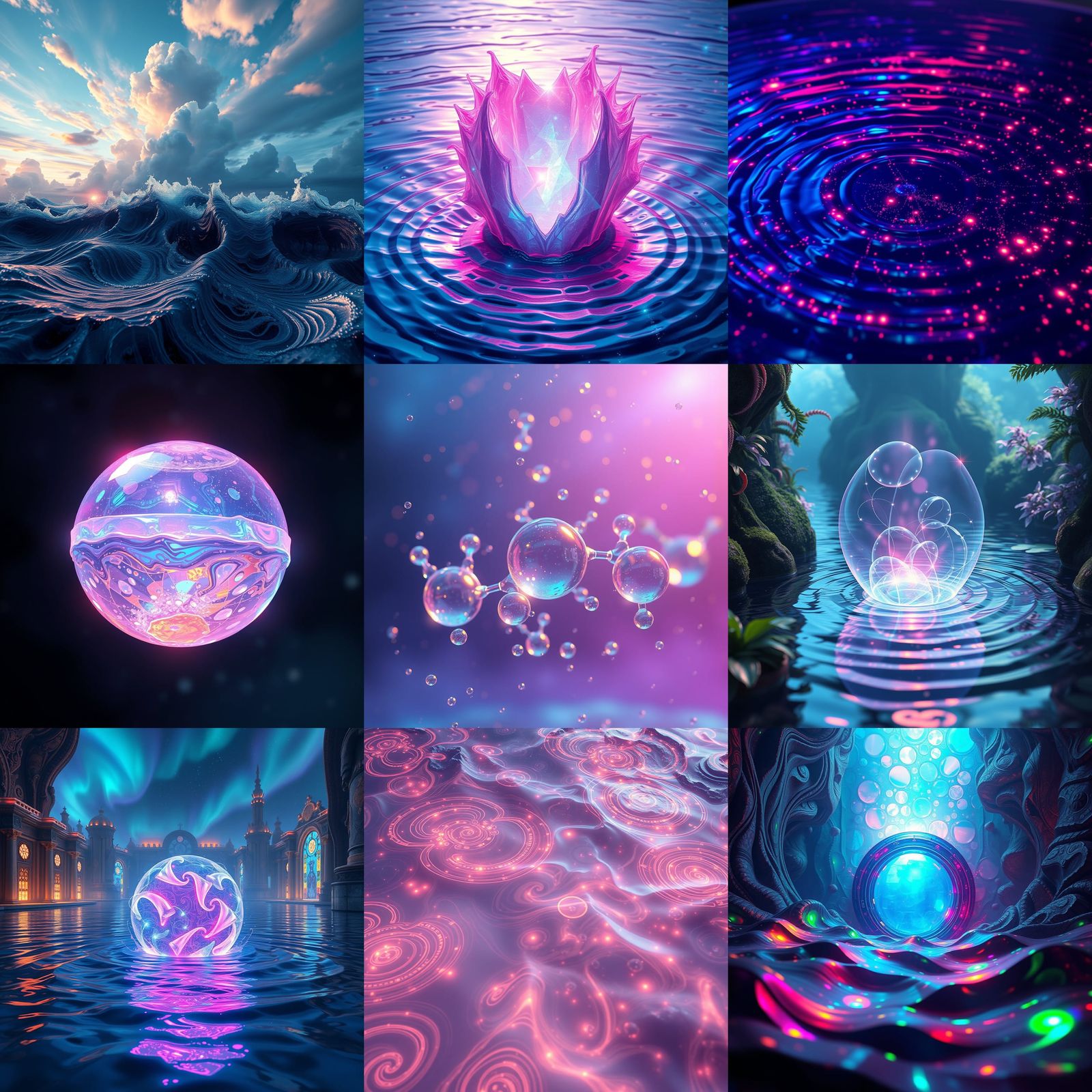 Hologram Water Textures in Detailed Matte Painting