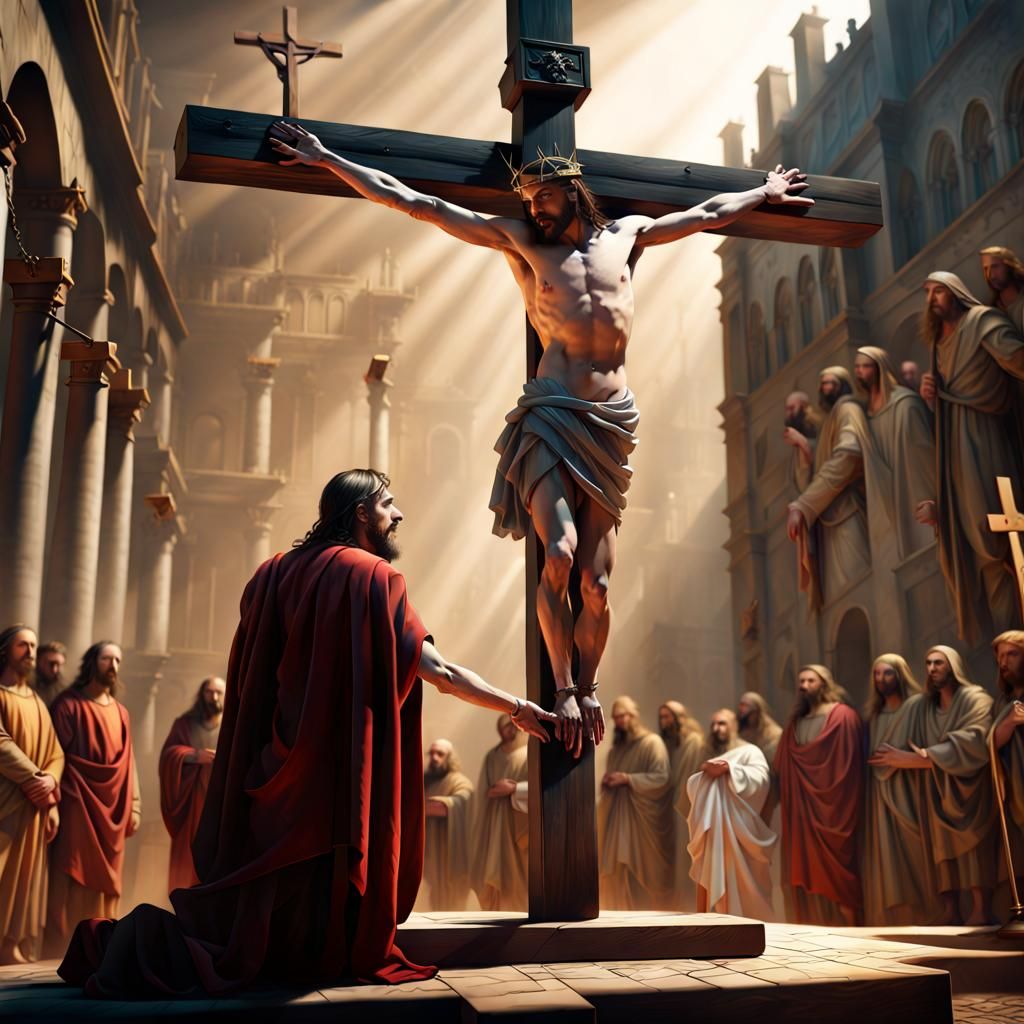 Crucifixion of Christ: Detailed Matte Painting
