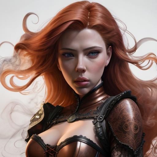 Warrior Princess Dissolving into Smoke: Digital Art