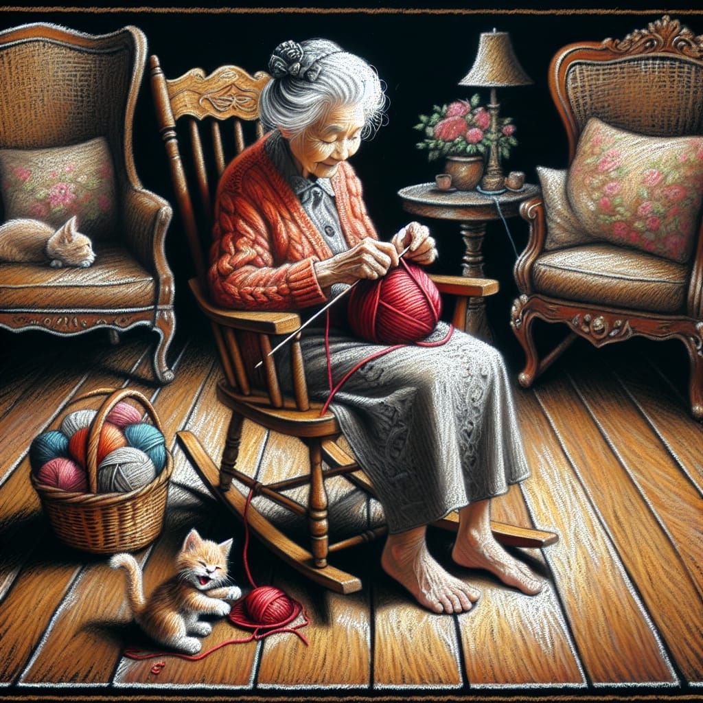 Grandma Knitting