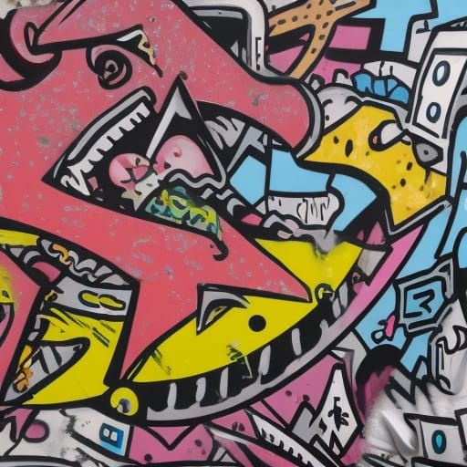 Vibrant Graffiti Mural: Fentanyl is Lame, in Haring Style