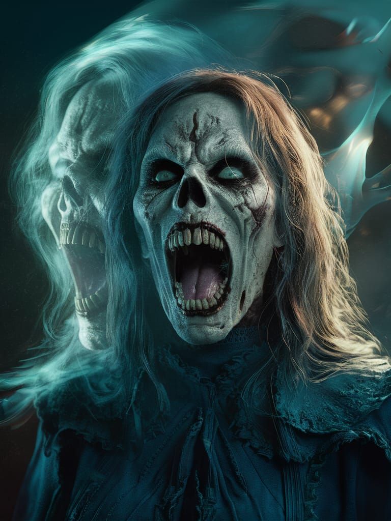 Ethereal Death Figure Screaming: A Dark Fantasy Masterpiece