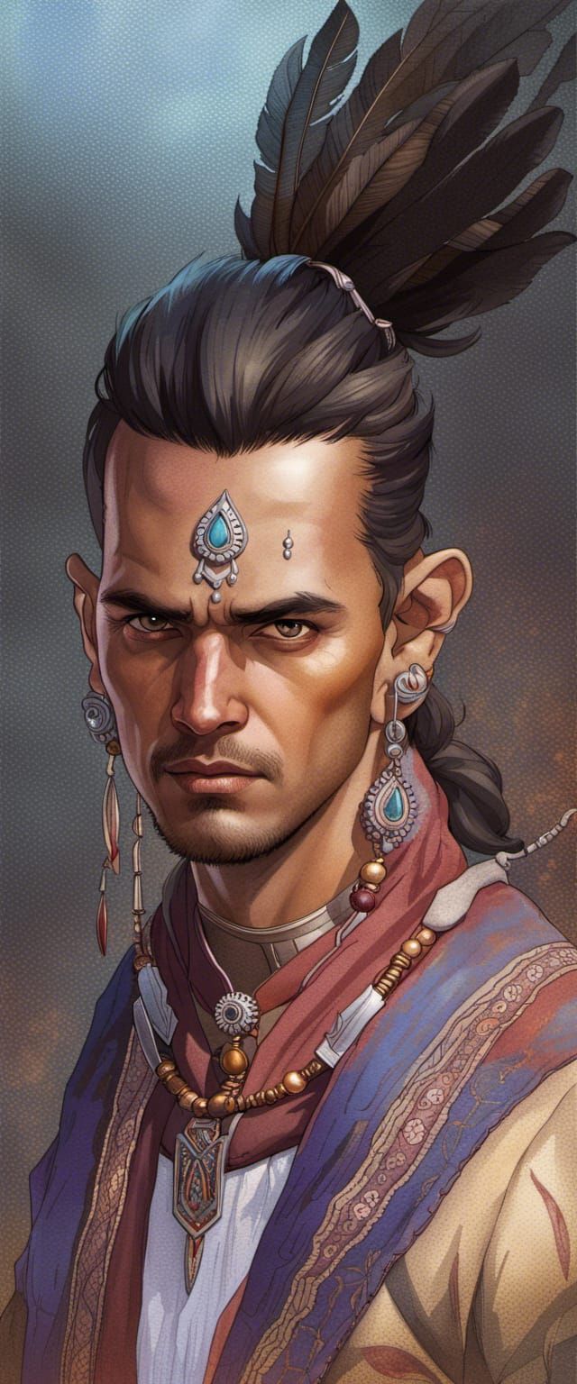 Indian King Portrait in Hyperdetailed Digital Art