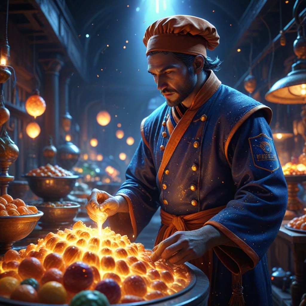 Celestial Chef Creates Gourmet Dishes on Candy Planet