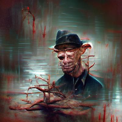 Sinister Ed Gein Portrait in Detailed Rendering