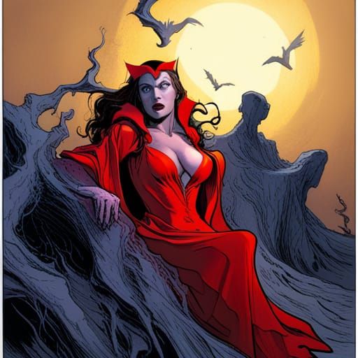 Horror Scarlet Witch in Doré Style