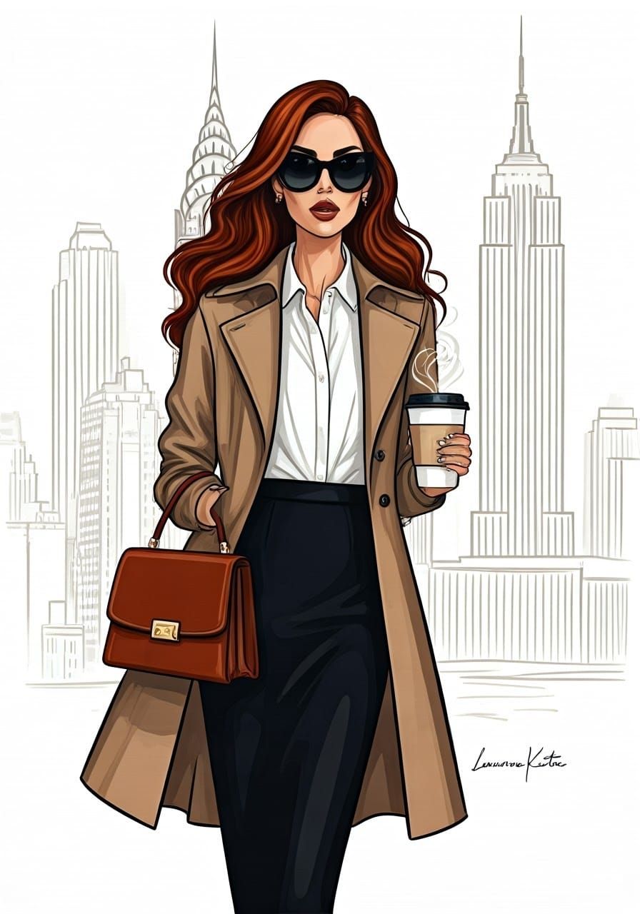 Sophisticated Woman in New York Cityscape