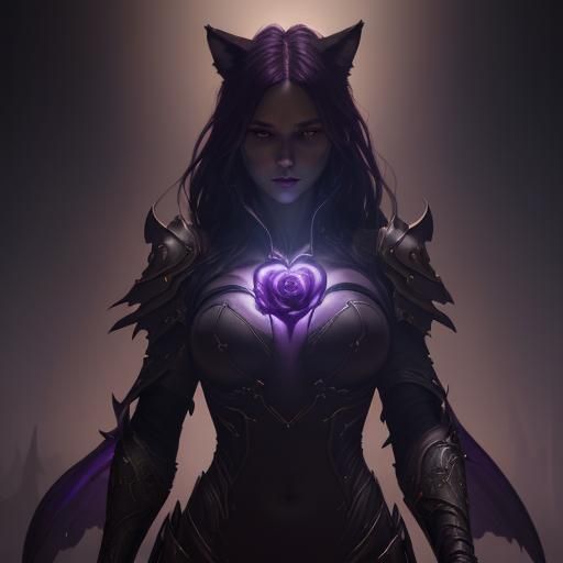 Fox Heart Rose in Dark Fantasy Style