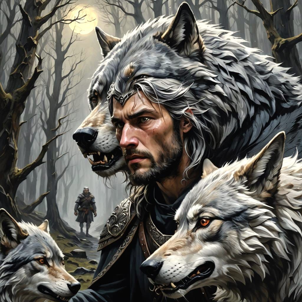 Epic Fantasy Painting: Arianrhod Rescues Owain Finddu from W...