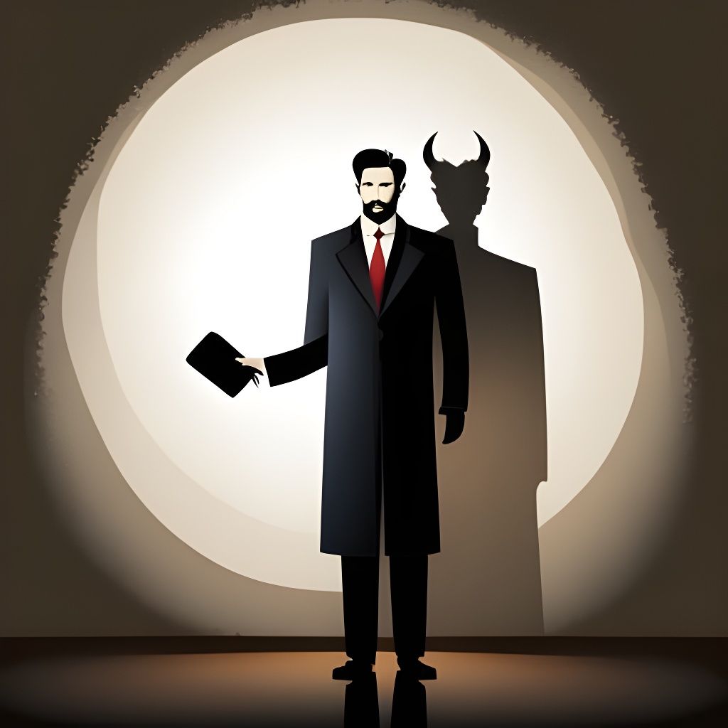 Preacher's Devil Shadow: A Symbolic Illustration