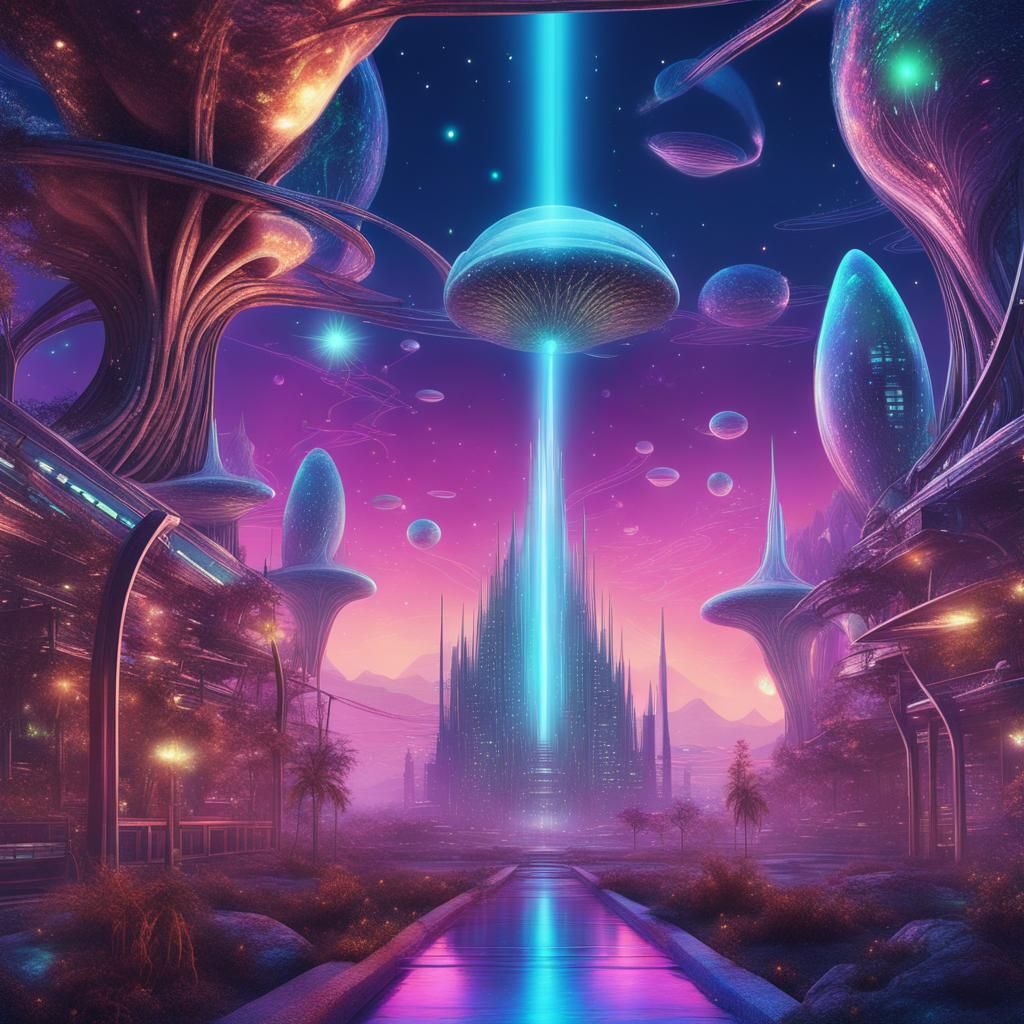 Magical Futuristic City on Alien Planet