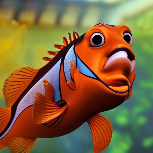 Nemo Rides a Bike: Hyperrealistic Fish Art
