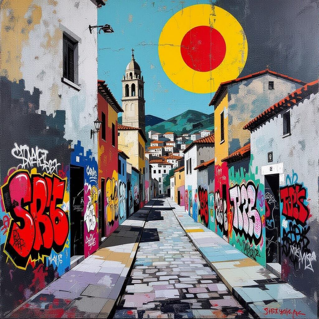 Deserted City Inspired by Street Art Masters