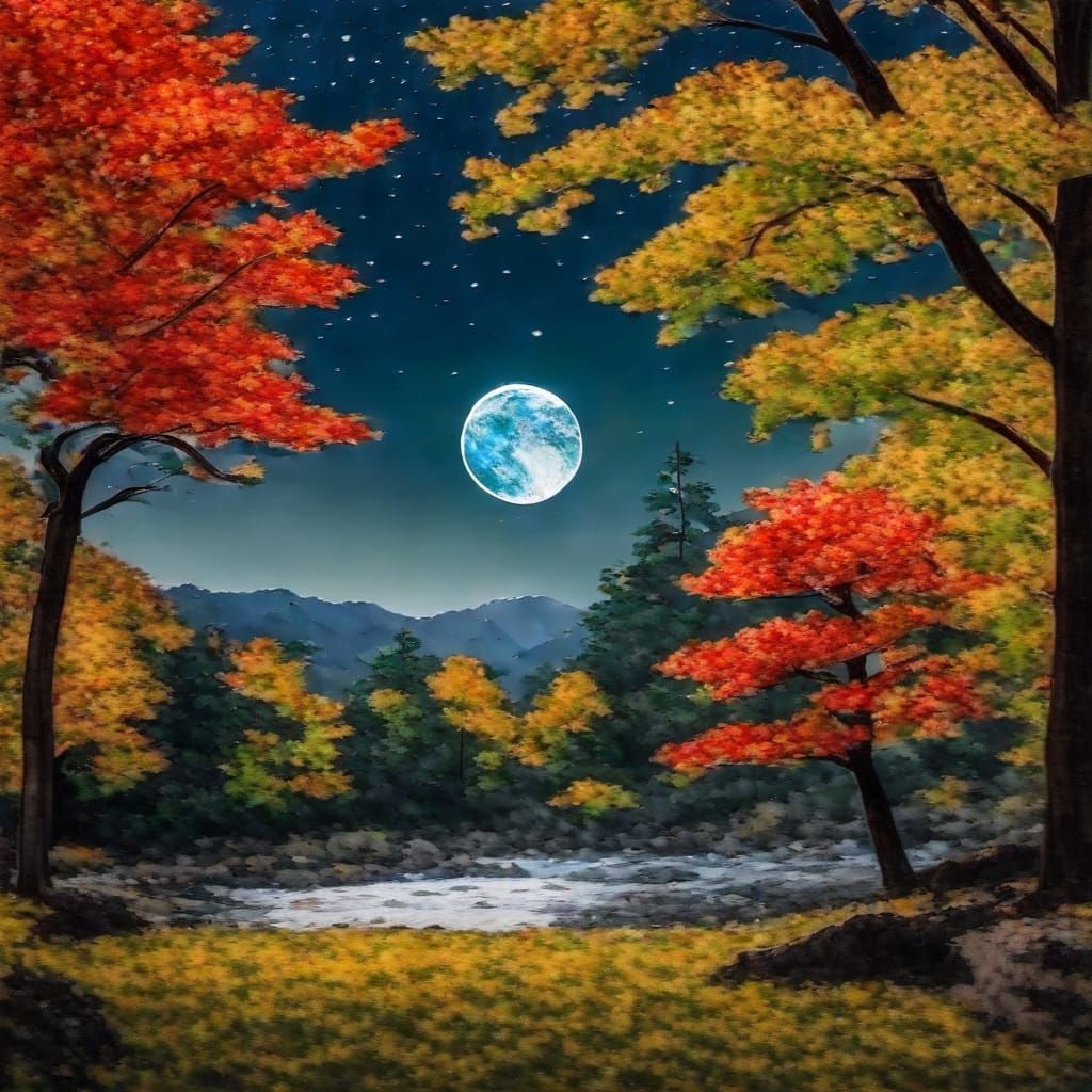 Moonlit Nature Landscape