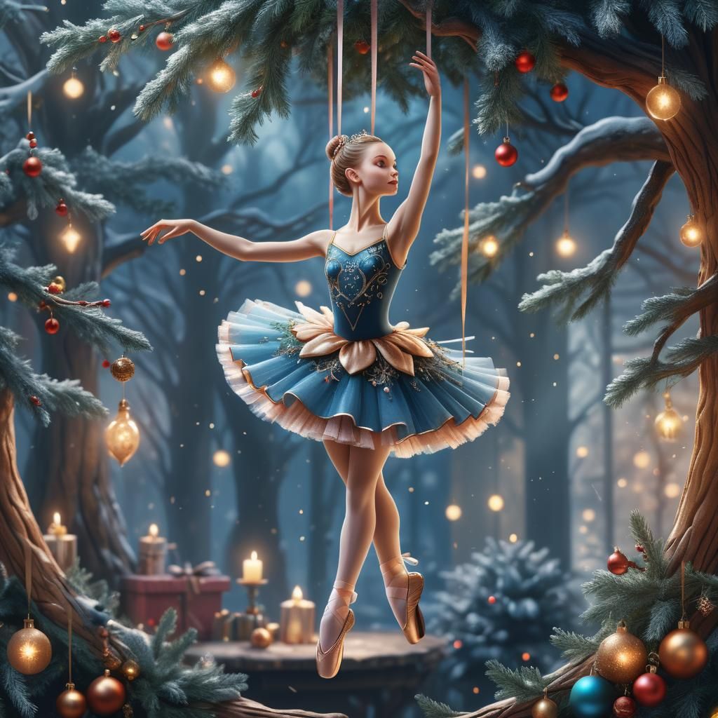 Elegant Ballerina Christmas Decoration: Detailed Matte Paint...