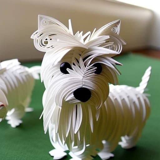 Paper Quilled West Highland Terrier Artwork