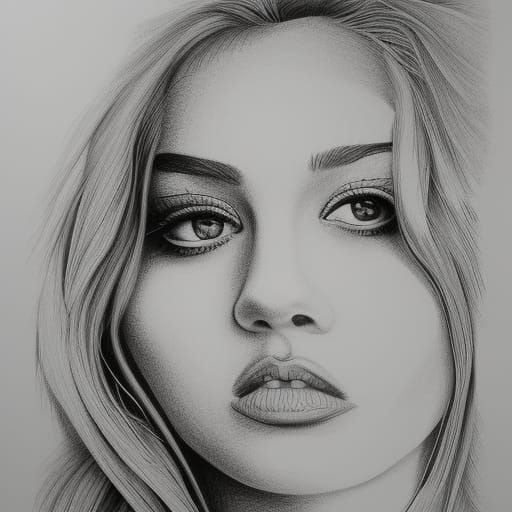 Hyperdetailed Charcoal Drawing in Black and White