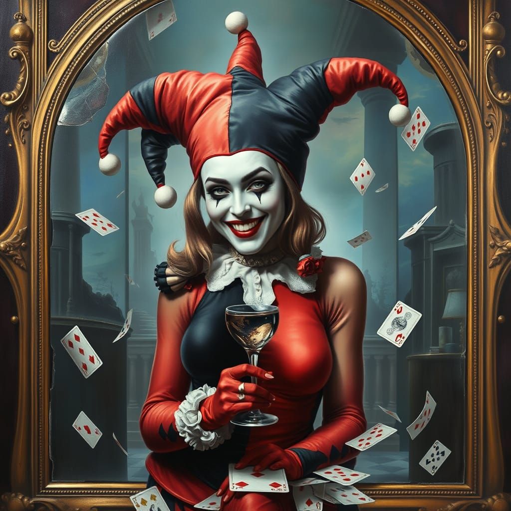 Surrealist Dreamscapes: Melting Jester Hat and Fractured Mir...