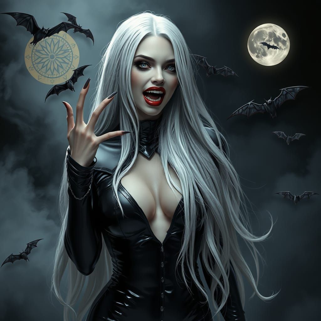 Ethereal Vampire Goddess in Dark Fantasy Art