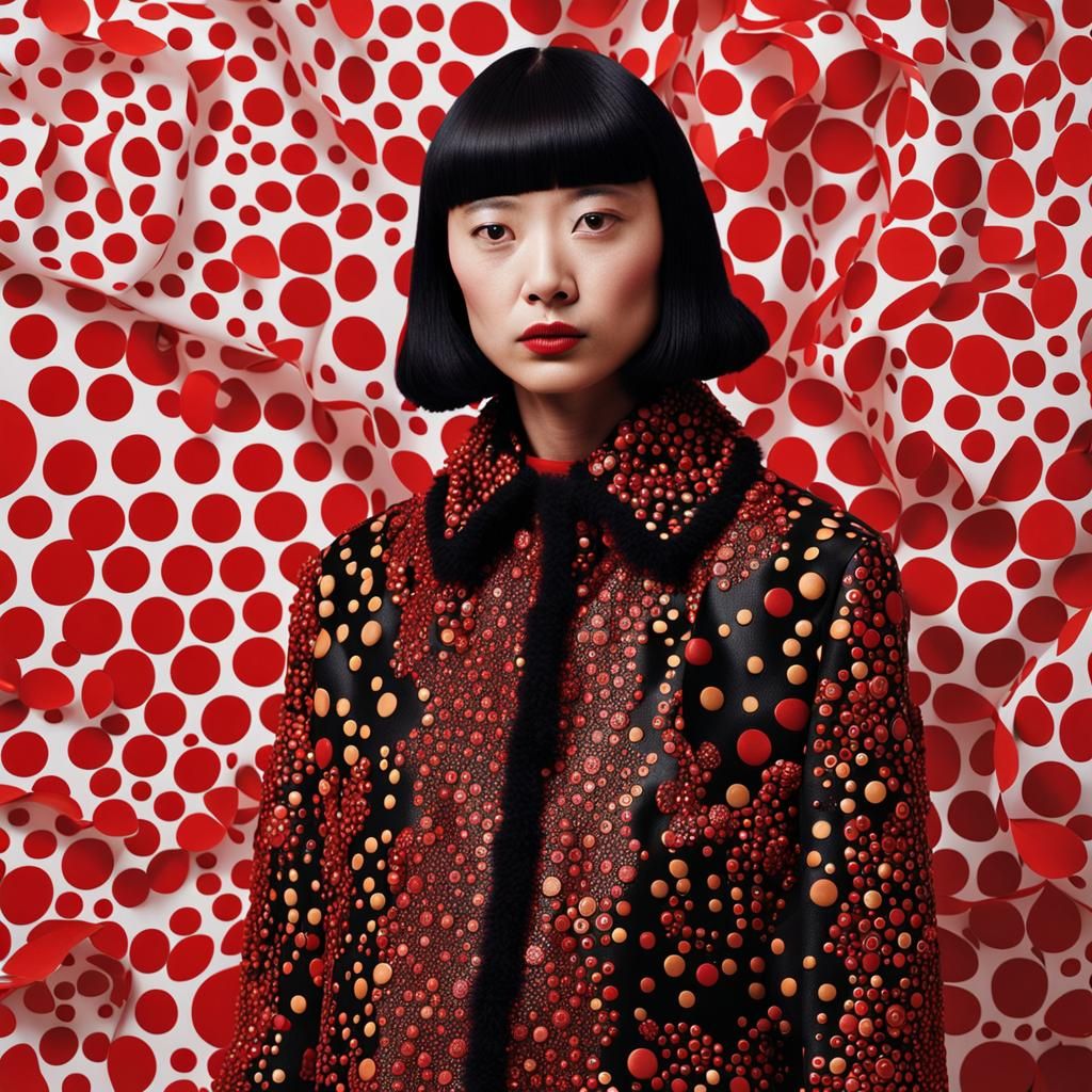 High Fashion Model in Kusama-Inspired Louis Vuitton