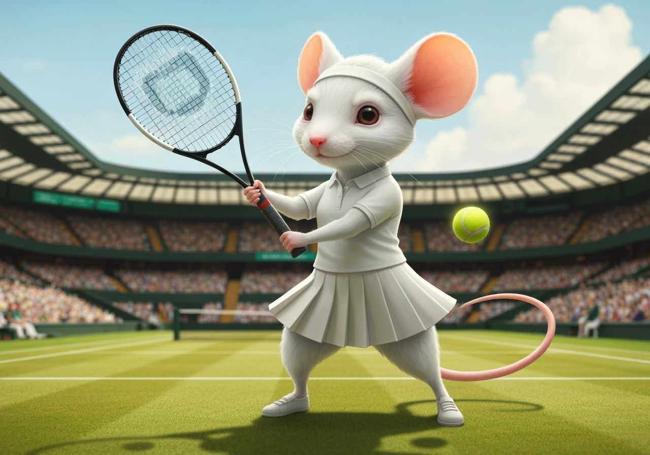Mouse Tennis Player on Wimbledon Centre Court