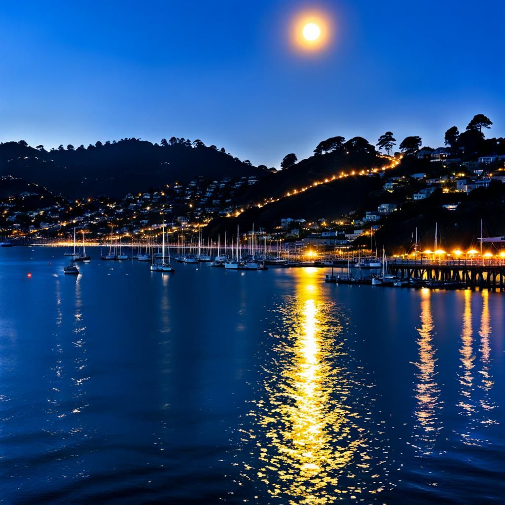 Sausalito Summer Night: An AI Impression