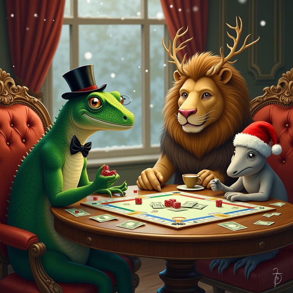 Lizard Hosts High-Stakes Monopoly Game with Unlikely Friends...
