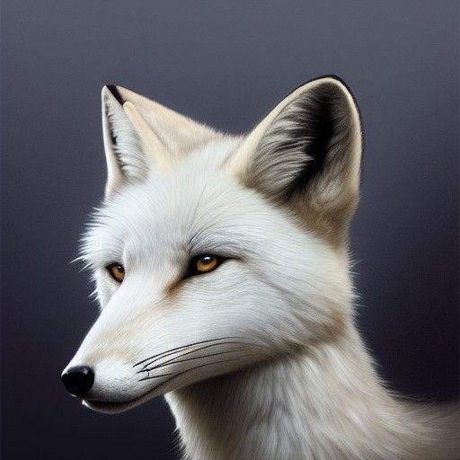 White fox head and shoulders portrait, 8k resolution concept...