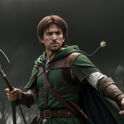 Hyperrealistic Robin Hood in Cinematic Composition