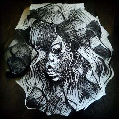 Minimalist Black Ink Abstract Drawing