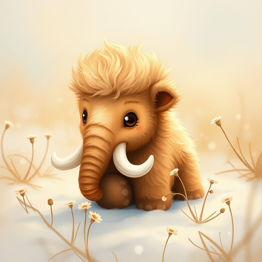 Little Cute Mammoth Cub