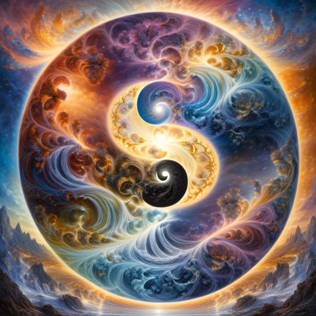 Yin Yang of Day and Night in Japanese Nebula