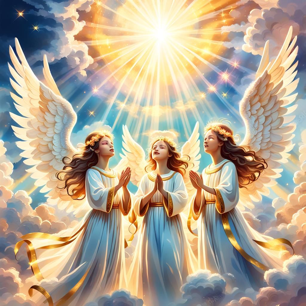 Angels Sing in Harmony in a Heavenly Realm