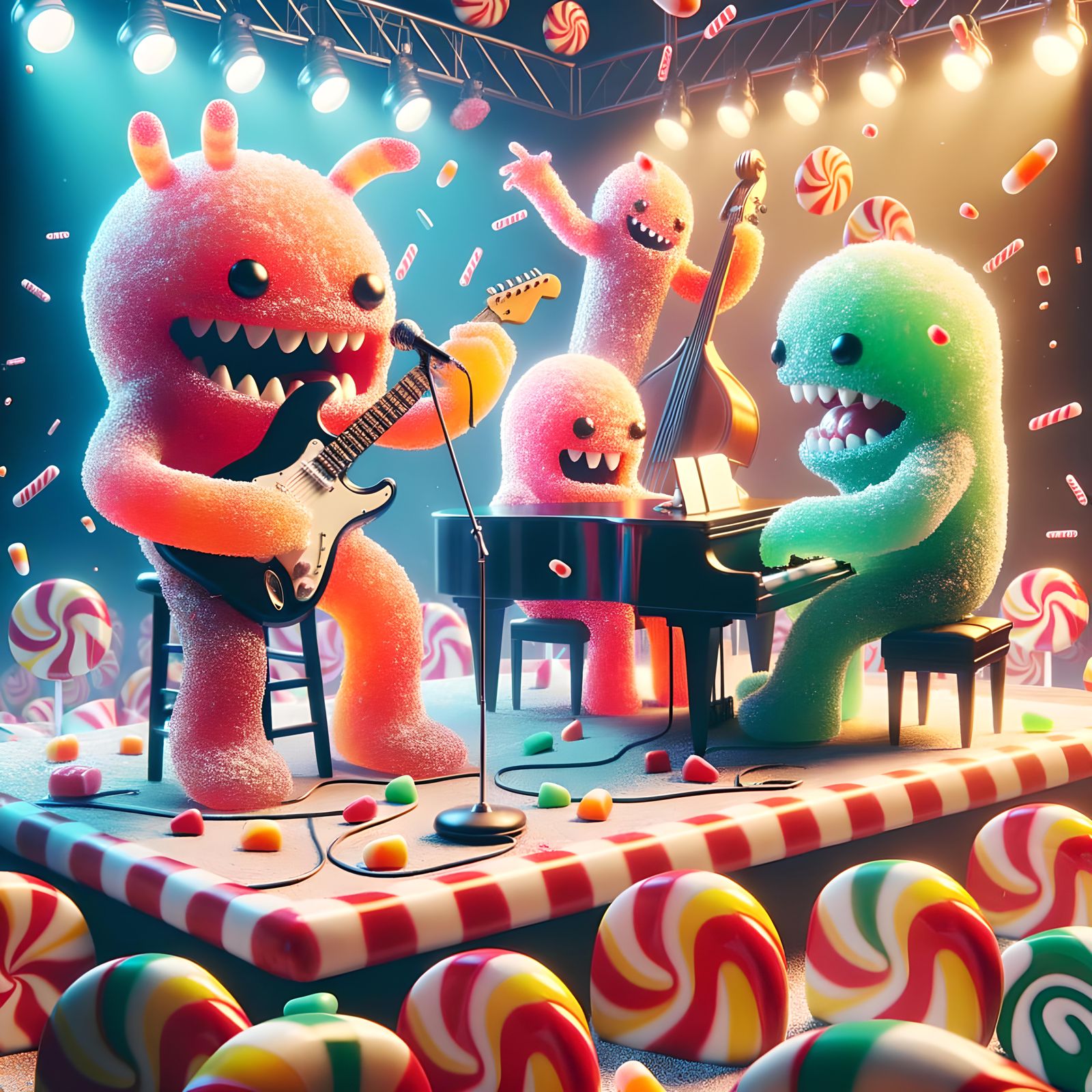 Candy Monster Rock Band on Stage