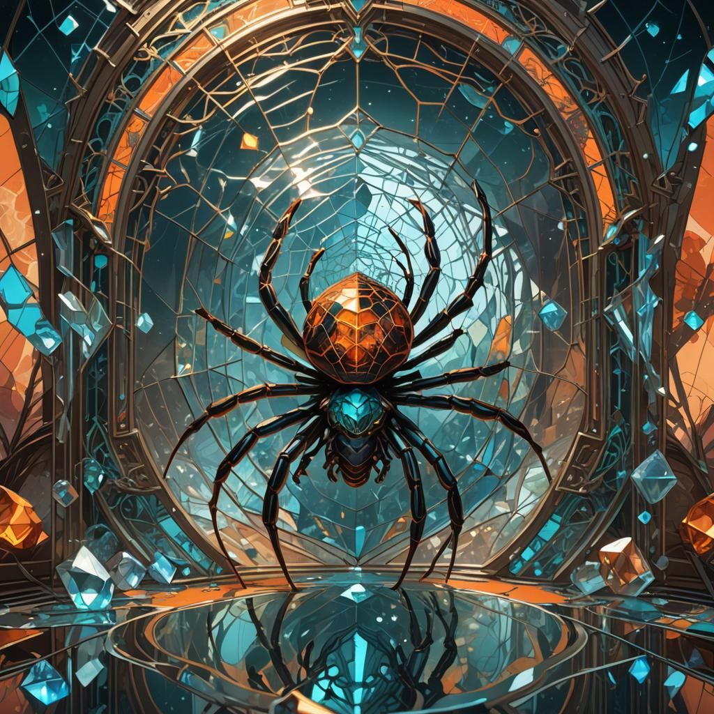 Arachnid Charts Crystal Mirror in Rutkowski Style