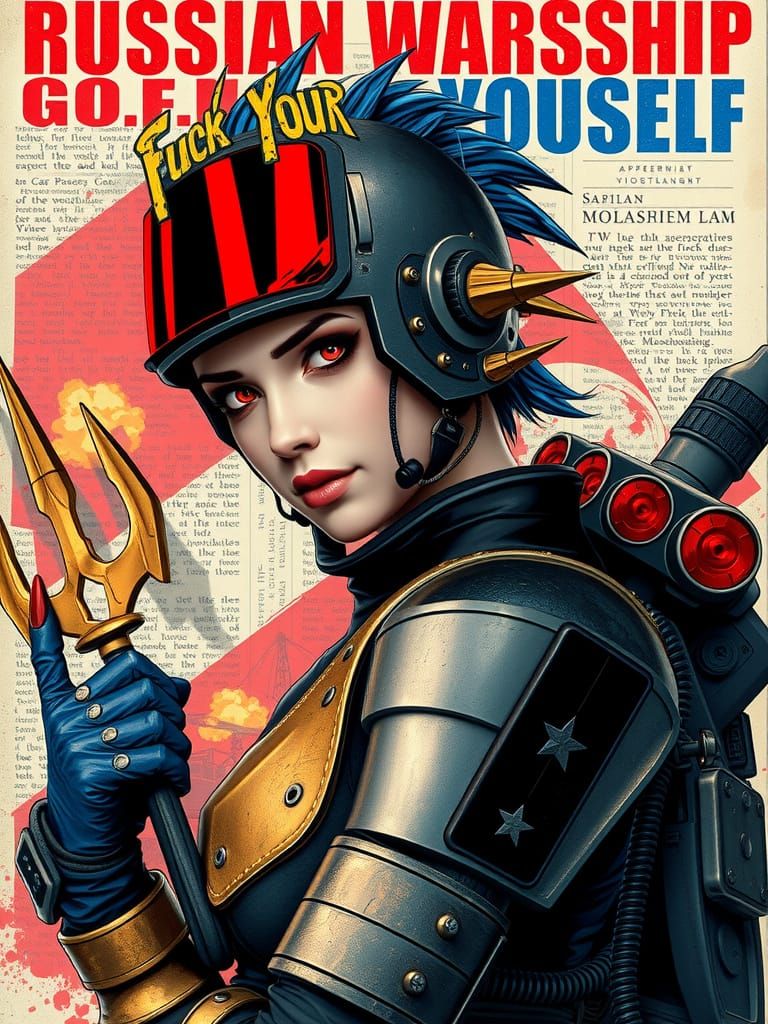 Cyberpunk Female Rebel in Dark Armor