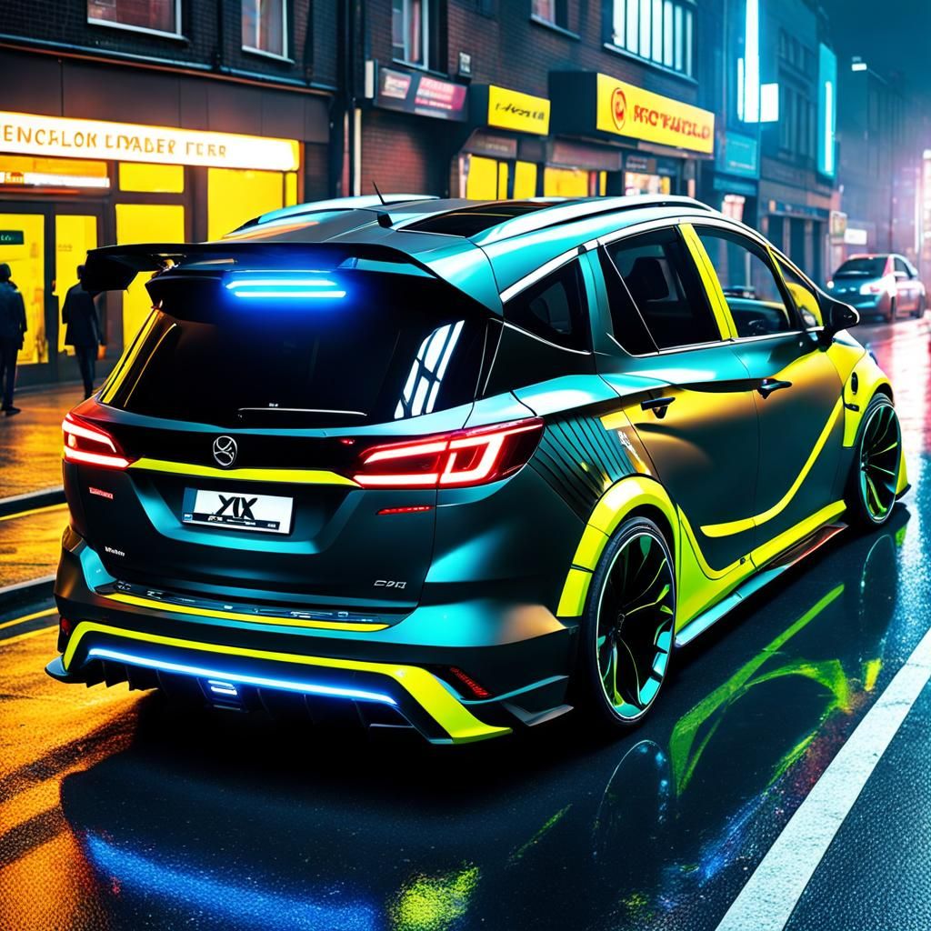 Cyberpunk Vauxhall Zafira VXR with Carbon Fiber