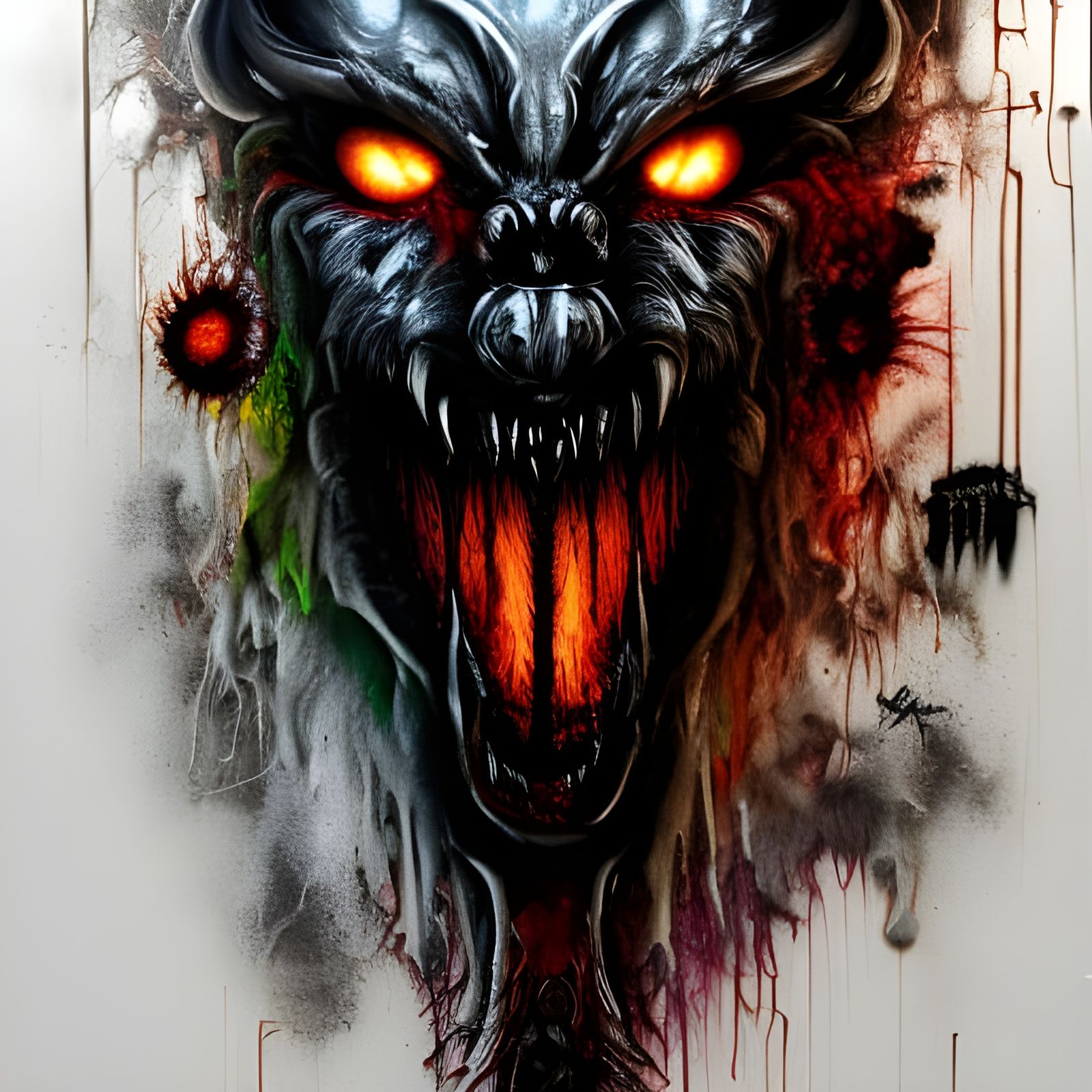 Scary Natural Werewolf in Volumetric Horror Scene