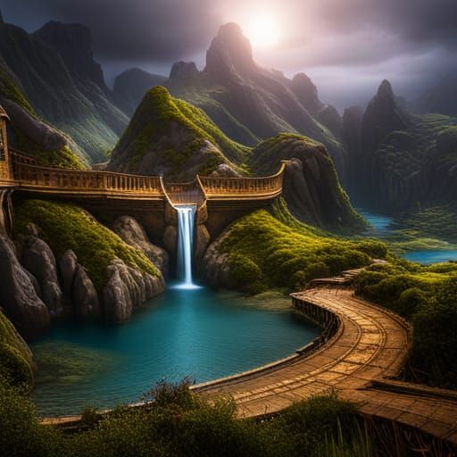 Detailed Anaconda Matte Painting in Deep Color