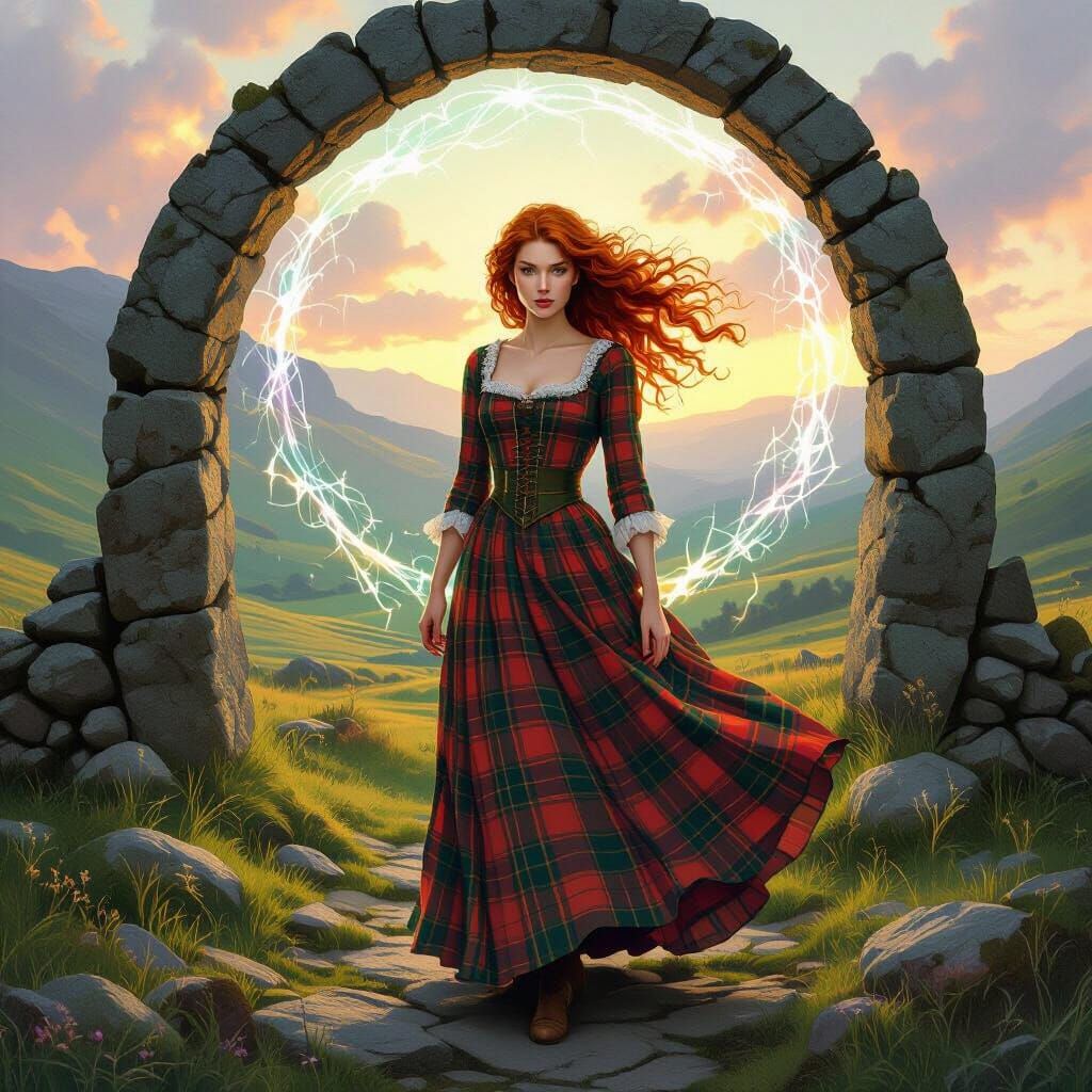 Scottish Lassie at Stone Circle