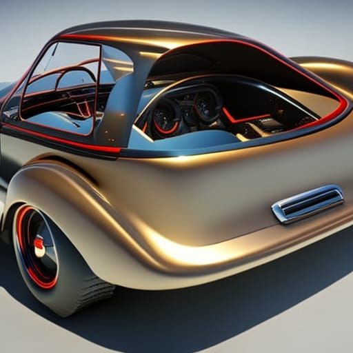 Classic 50s Race Car in 3D Cinematic Style