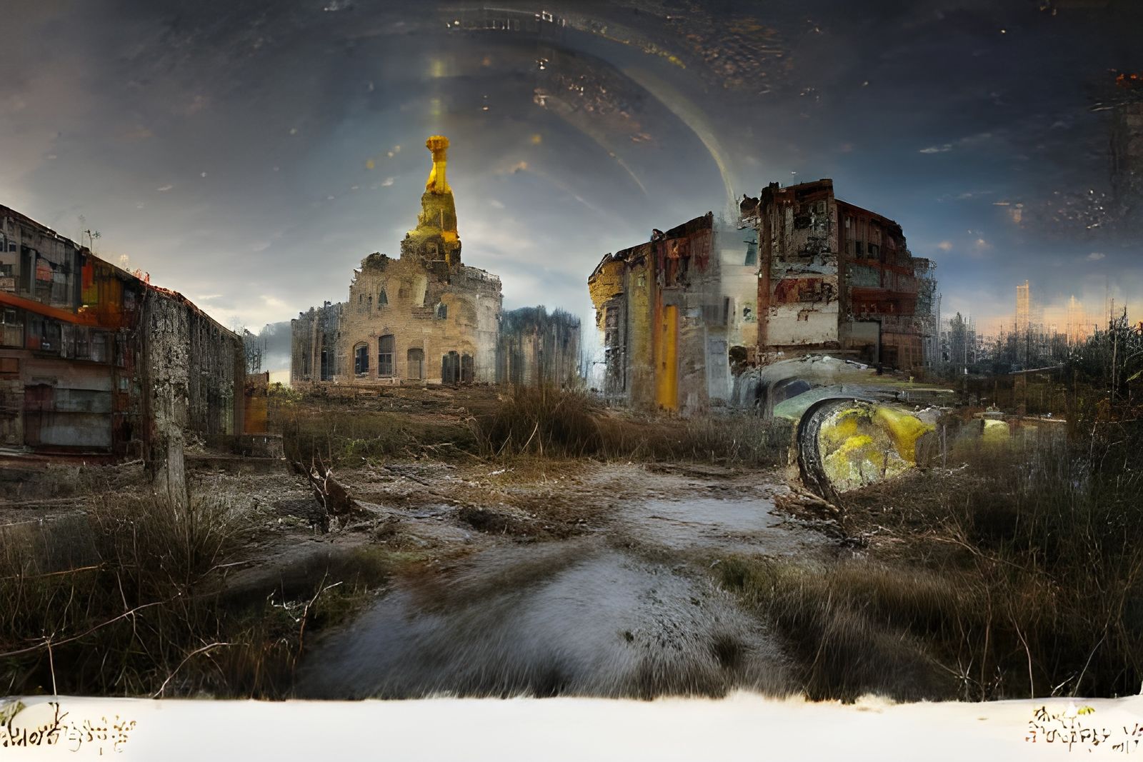 Abandoned Soviet City in Gothic HDR Style