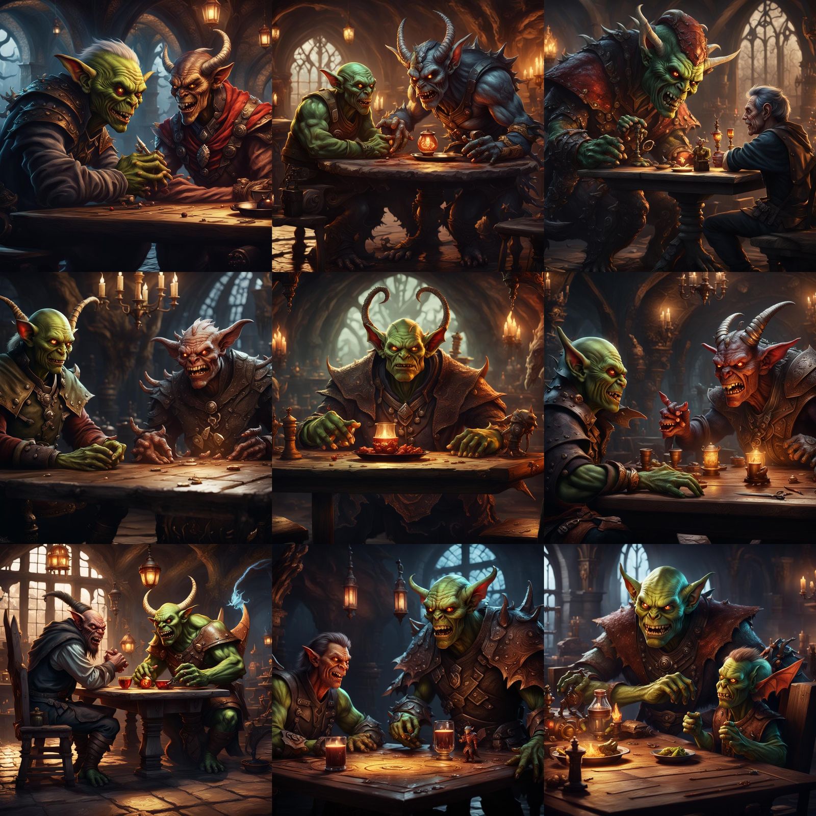 Goblin and Demon Negotiation: Dungeons and Dragons Art