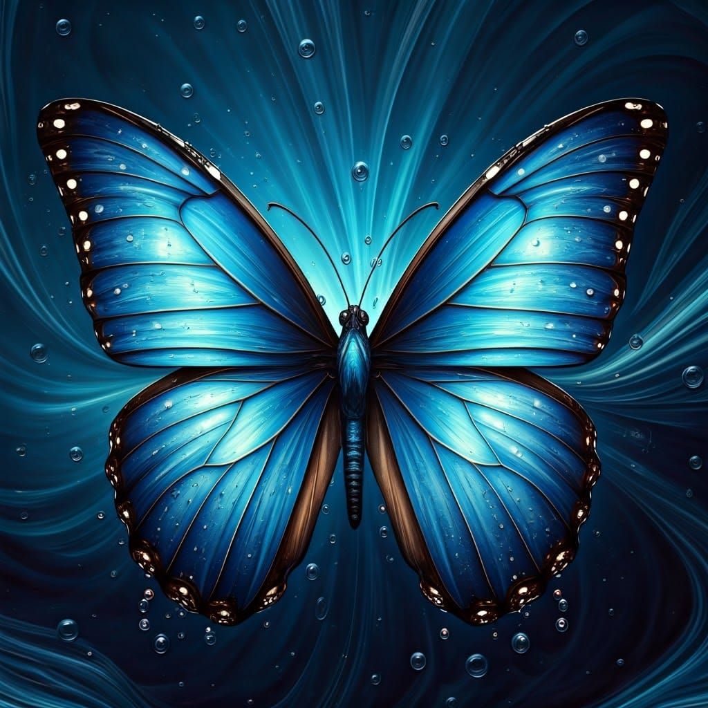 Cosmic Butterfly in Shimmering Watercolor