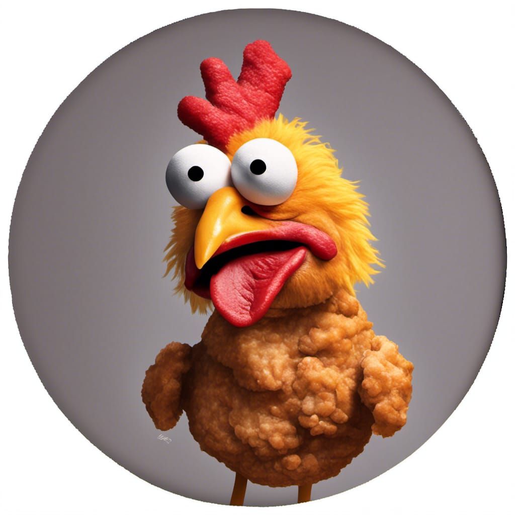 Hyperrealistic Chicken Nugget Muppet Portrait